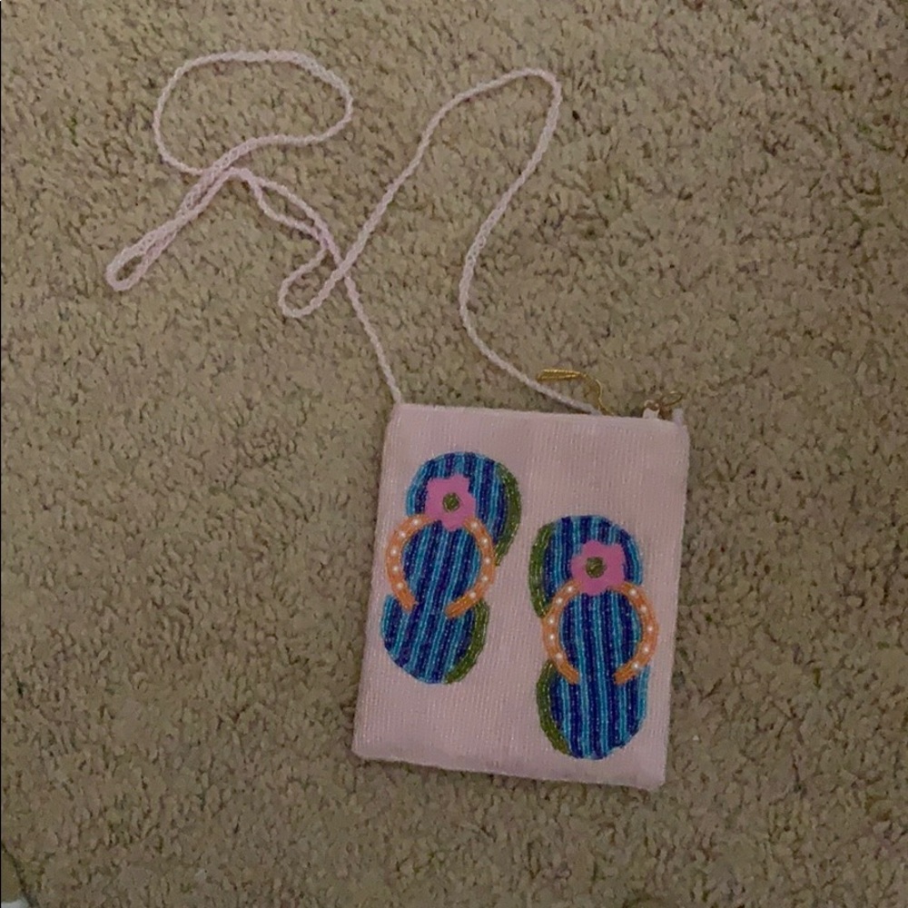 Flip flop beaded purse